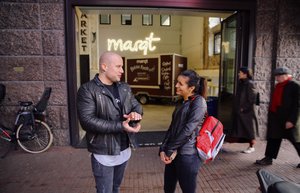 1 dark haired female tortures another during lezdom play in concrete cellar